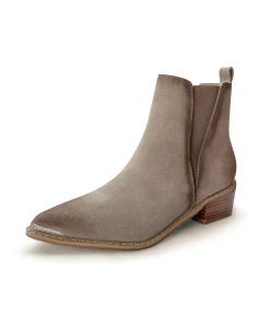 Naughty Monkey Shoes*Wylie Suede Ankle Boot in Taupe