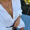 Chansuttpearls Jewelry*XL DIAMOND CROSS NECKLACE