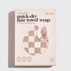 KITSCH Beauty*XL Quick-Dry Hair Towel Wrap - Checker