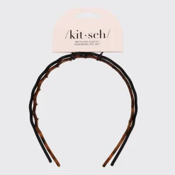 KITSCH Beauty*Zig Zag Headband 2pc - Black & Tort