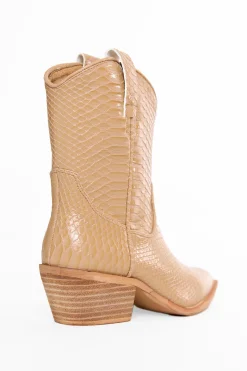 ShuShop Shoes*Zou Zou Booties- Taupe Snake